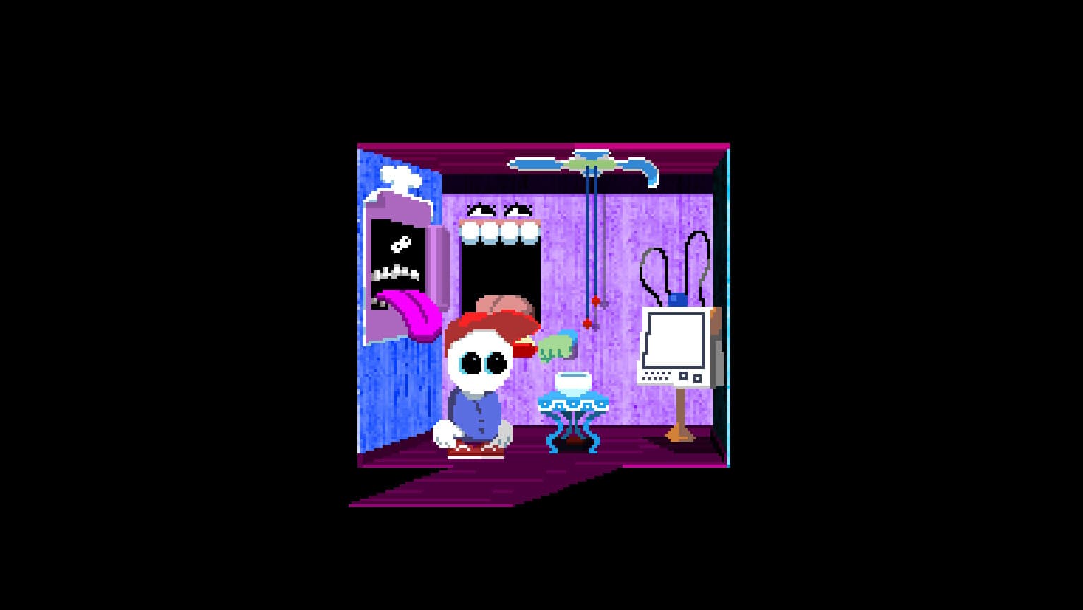 A colorful minigame room in Endacopia