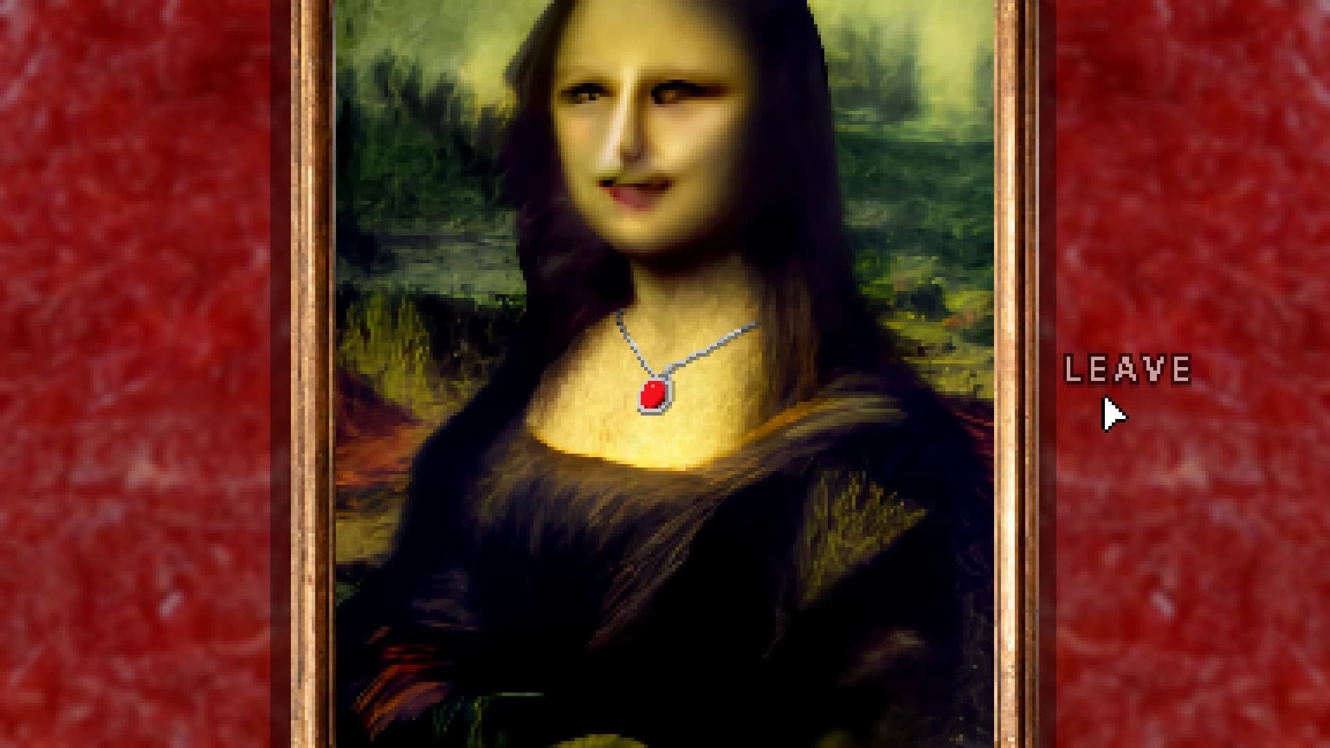 The Mona Lisa ending-choice screen in Endacopia