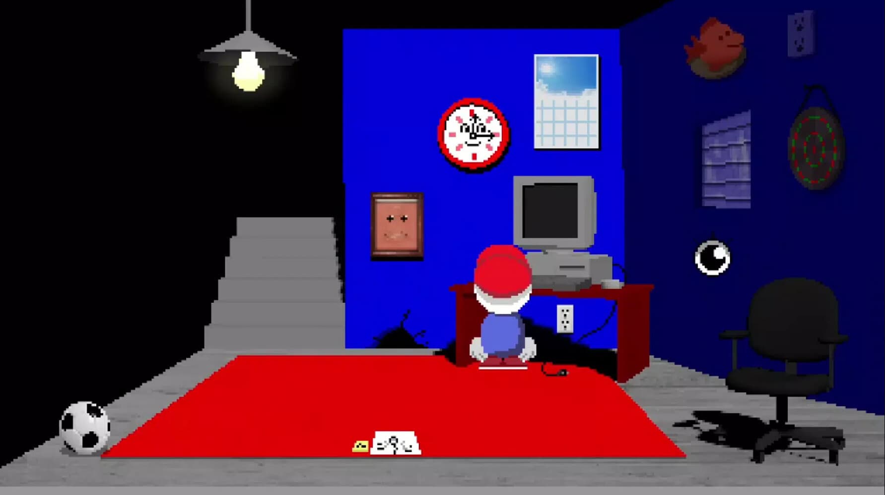 Mellow exploring an Endacopia room where Tip provides guidance and hints